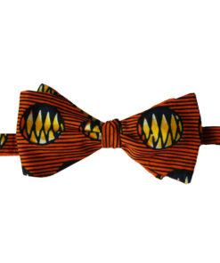 Noeud Papillon Wax Orange Rayé