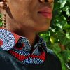 plastron wax kipé rouge et bleu pour femme