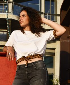 Crop top avec cordon en coton biologique avec finition en wax