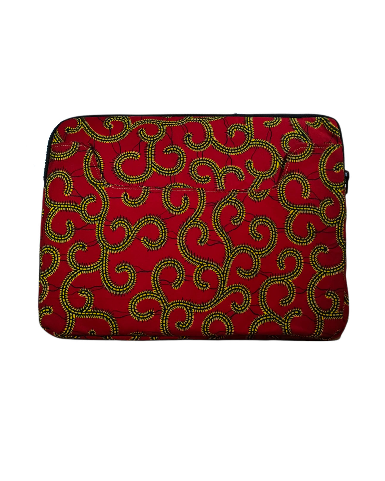 Housse, protection pour ordinateur portable tissus jacquard rouge - Terre  de passion