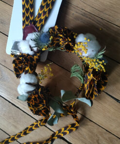 Couronne de fleurs séchées & wax – Image 5